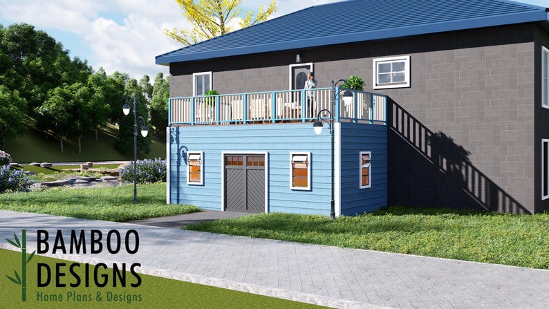 Lively Spring 12x24 Shed with Deck Above plan by Bamboo Designs