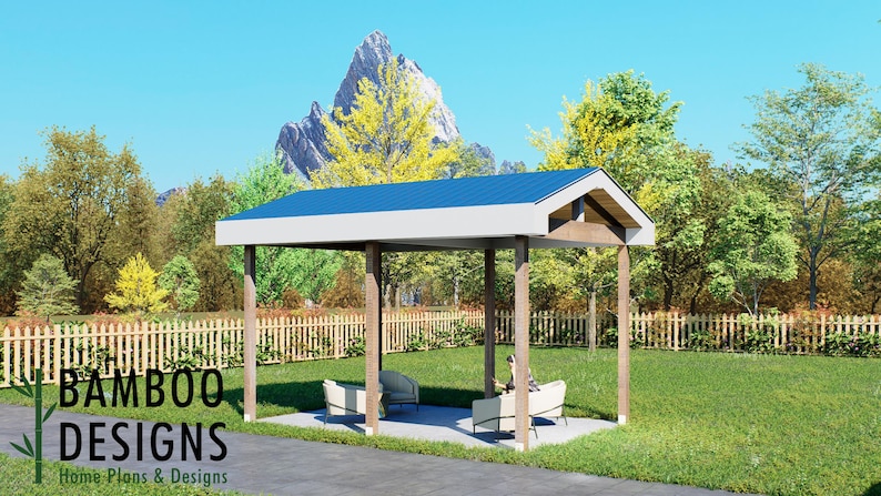 Saddler 12' x 18' Pavilion Plan — A Versatile Backyard Pavilion for Outdoor Entertaining, Relaxation & Timeless Style · 12x18 plan by Bamboo Designs