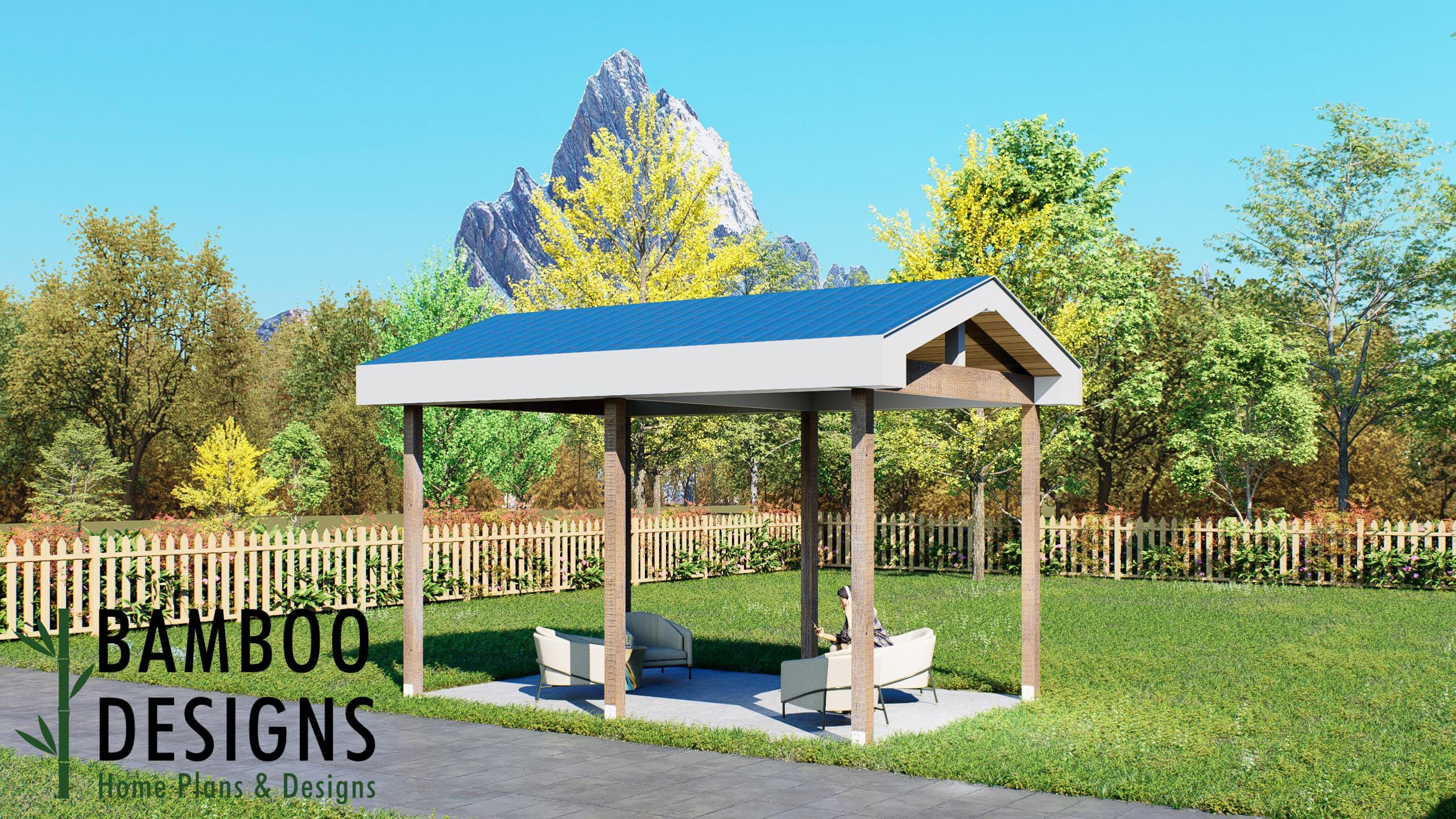 Image of Saddler 12' x 18' Pavilion Plan — A Versatile Backyard Pavilion for Outdoor Entertaining, Relaxation & Timeless Style | DIY Plans