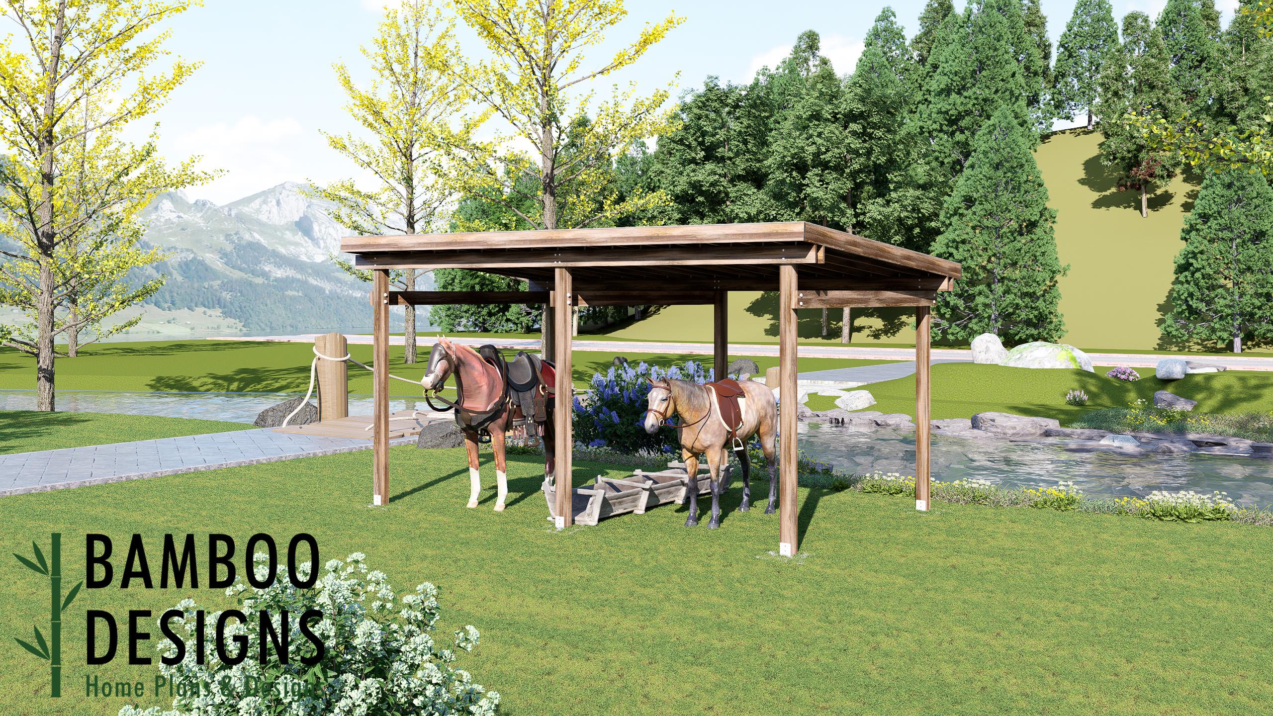 Image of Shaver 12x20 Horse Paddock Plan — Durable Run-In Shelter for Horses & Livestock | DIY PDF Plans