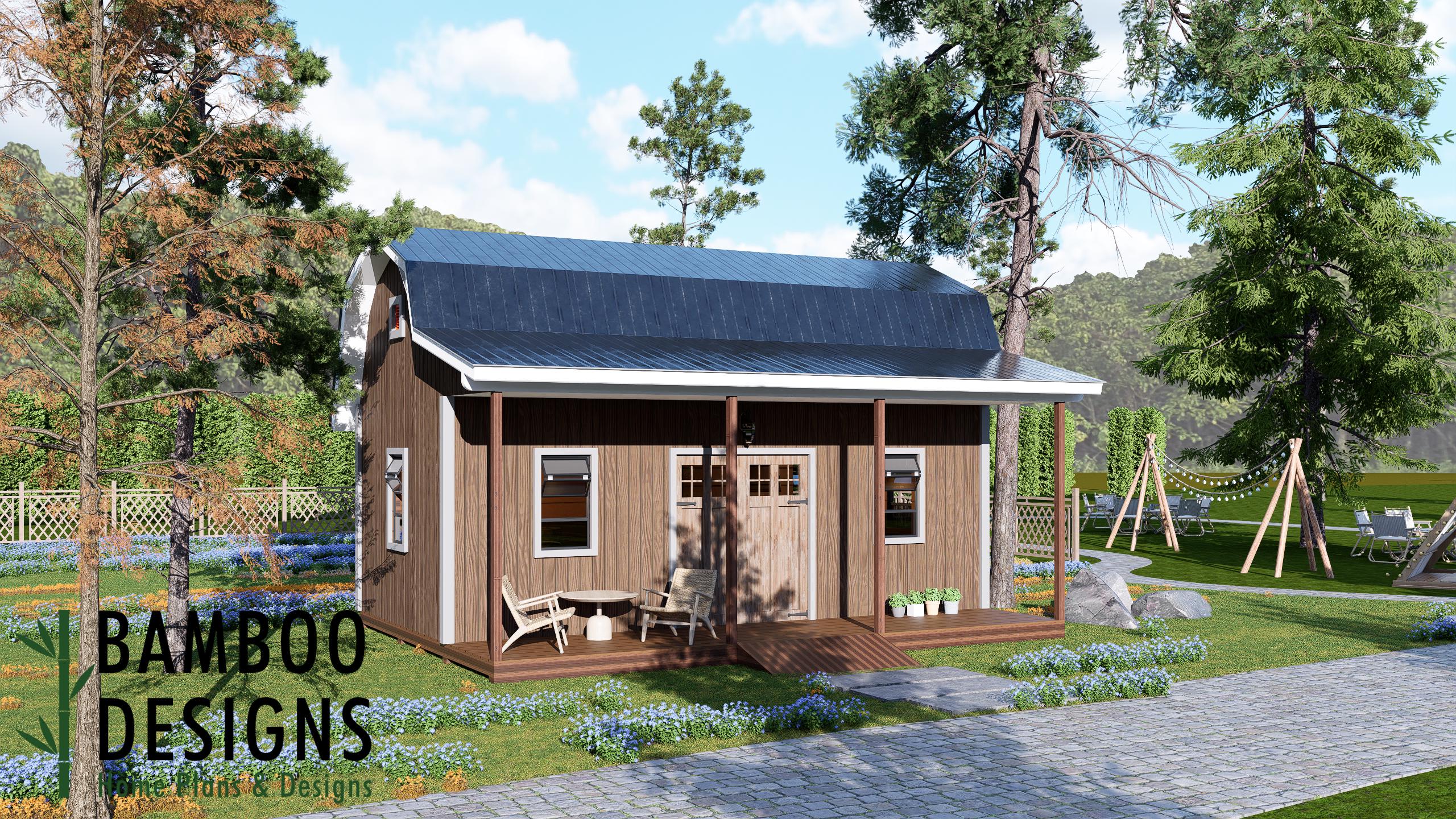 Image of Miragrande 12x24 Gambrel Roof Shed Plan — Classic Barn-Style Storage & Workshop | DIY PDF Plans