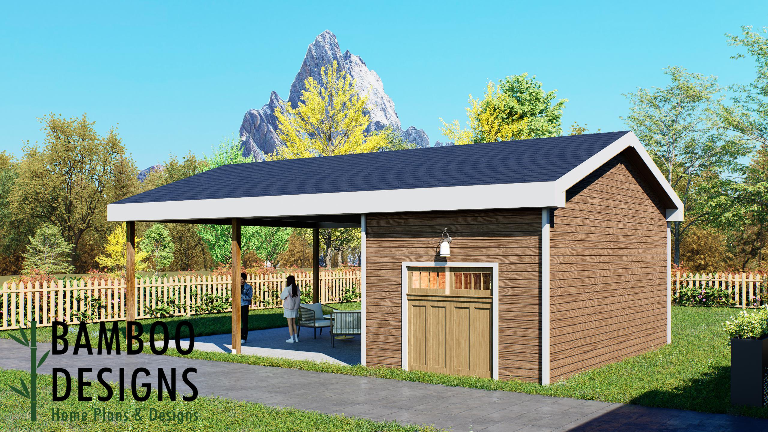 Image of Fairburn 24x36 Pavilion Plan — A Spacious Modern Backyard Entertainment Pavilion | DIY Plans
