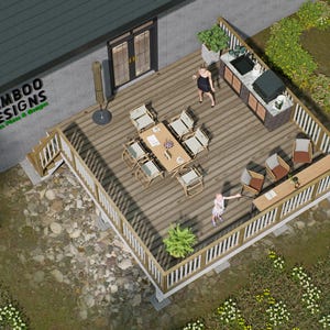 Austin Outdoor Deck Plan – 20x20 Freestanding Platform | Large DIY Backyard Deck Blueprint - PDF + DWG