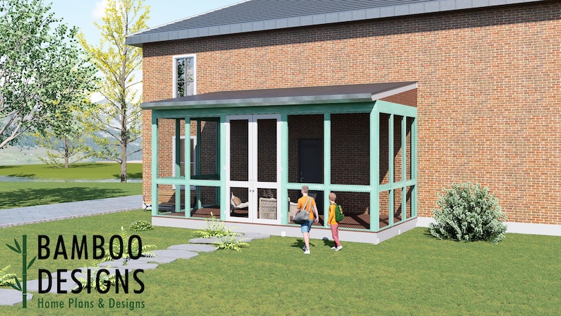 Ina 12x24 Monoslope Sunroom plan by Bamboo Designs