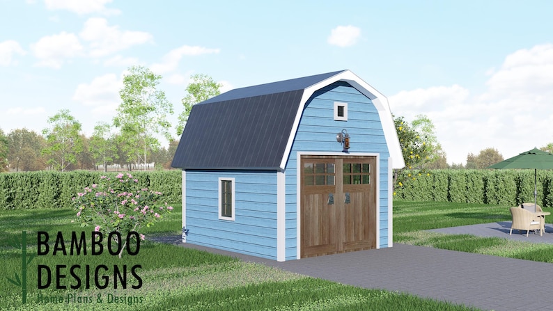 Boa Gambrel Garage · 14x16 plan by Bamboo Designs