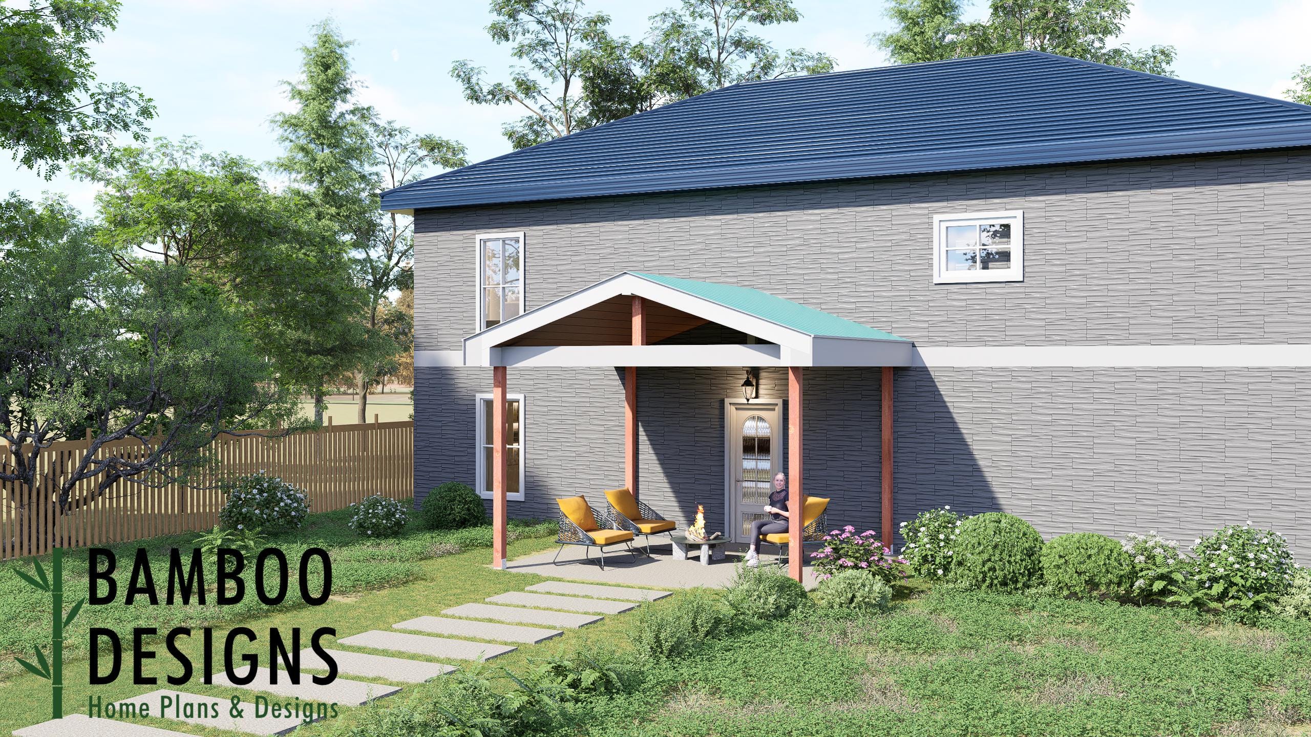 Image of Zanotto Porch Cover Plan - 14x16 Modern Outdoor Patio Roof Structure | DIY PDF Plans