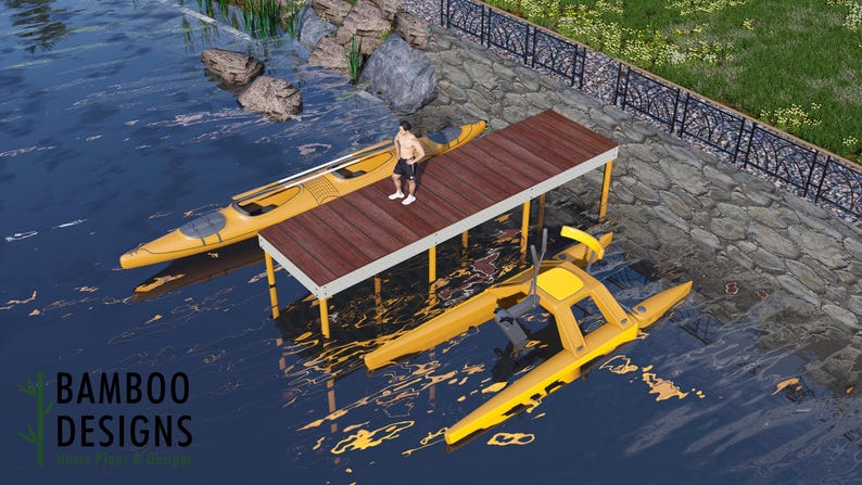 6x24 Narrow Dock Platform plan by Bamboo Designs