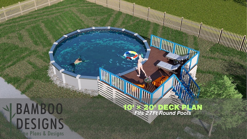 Coco Lagoon Circle Pool Deck · 10x20 plan by Bamboo Designs