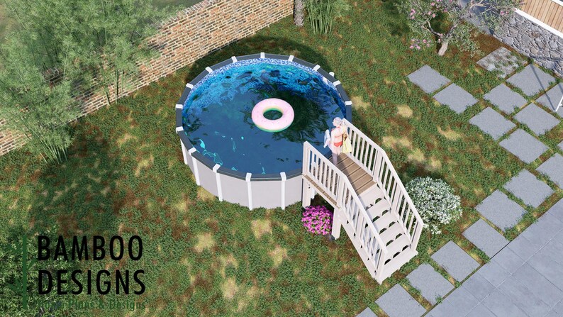 Kai Circle Pool Deck · 4x4 plan by Bamboo Designs