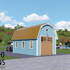 Halstead 12x24 Golf Cart Shed Plan — Spacious Backyard Storage with Classic Appeal | DIY PDF Plans