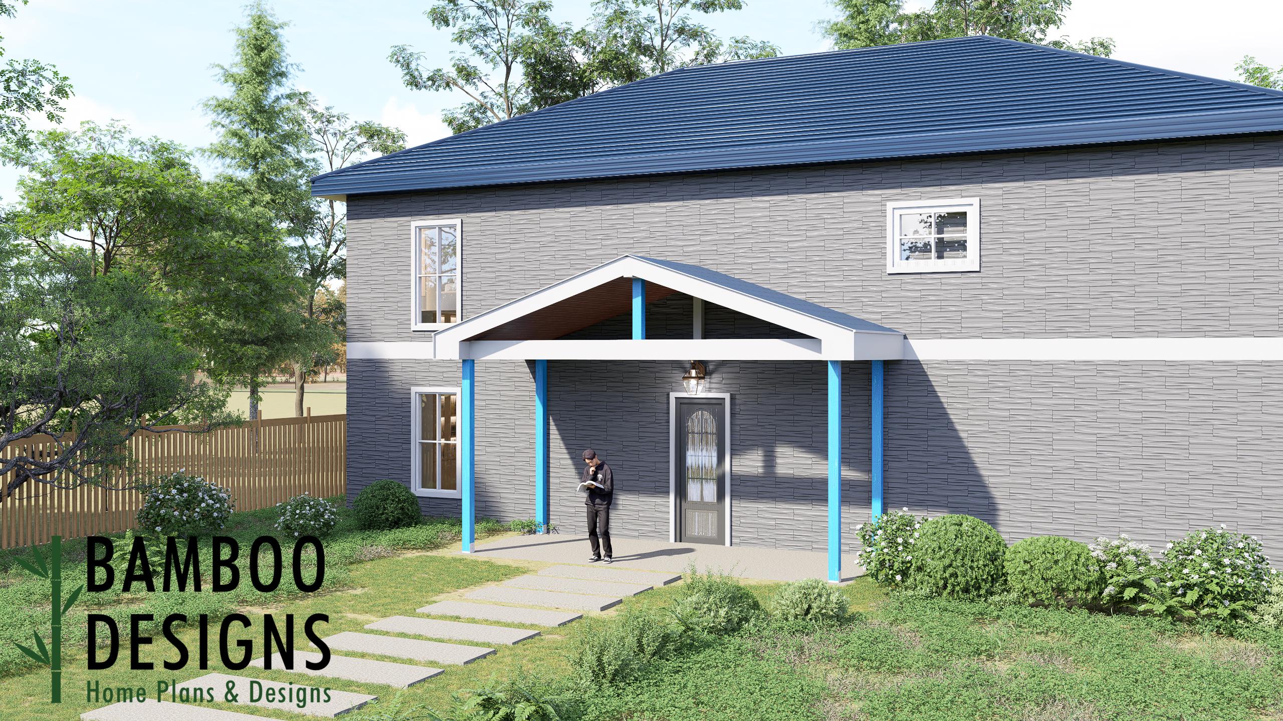 Image of Celso Porch Cover Plan - 8x20 Lean-To Covered Patio Roof Design | DIY PDF Plans