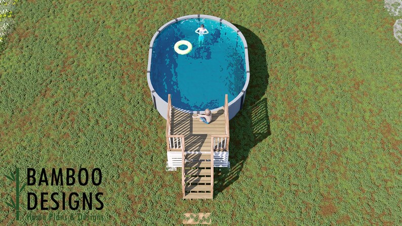 Ami Oval Pool Deck · 6x8 plan by Bamboo Designs