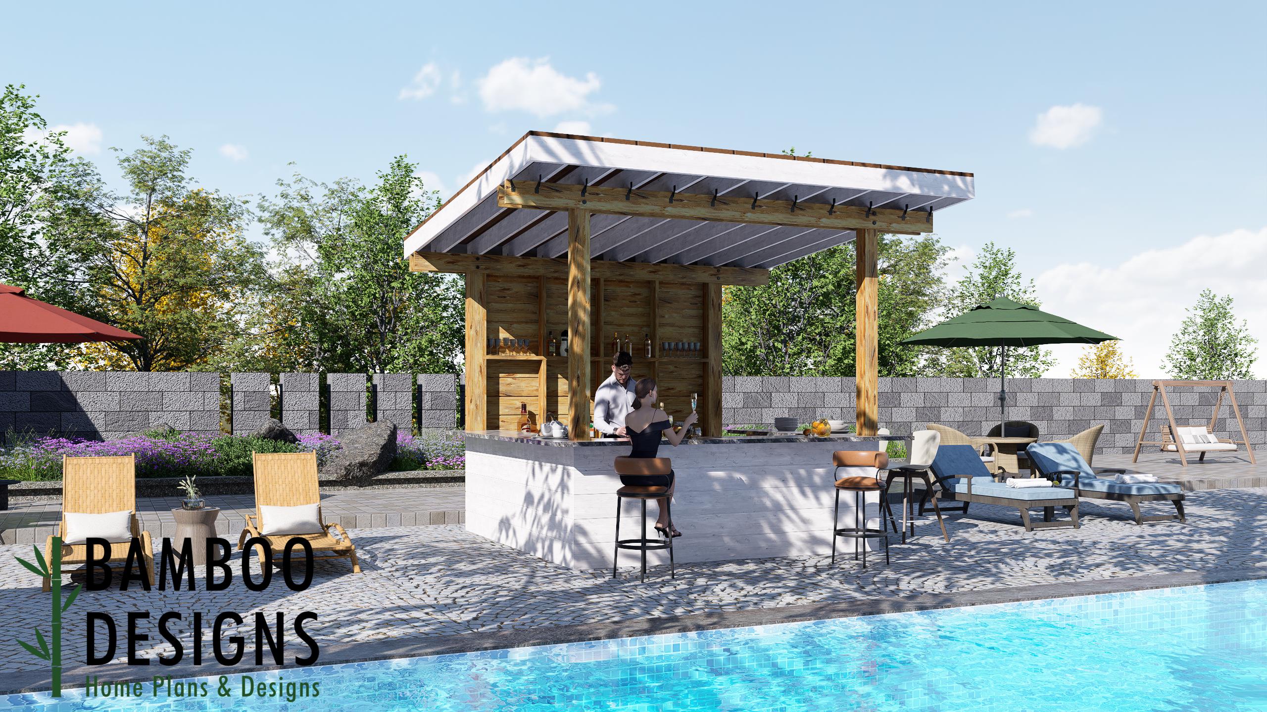 Image of Summit Grill & Bar Pergola Plan – 10x10 Outdoor Cooking + Bar Station | DIY Kitchen Shelter PDF + DWG