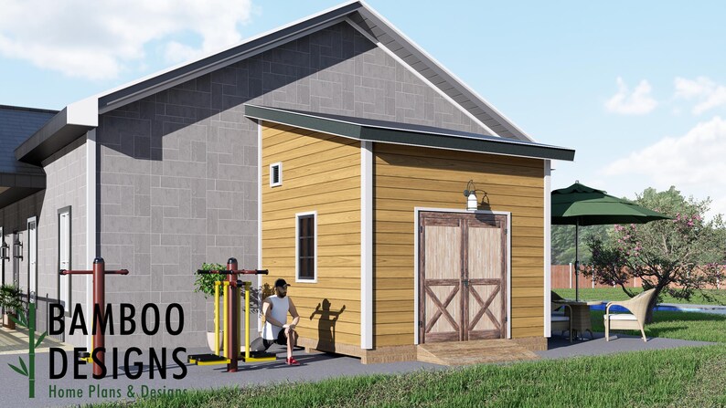 Maple 12x12 Lean-To Shed plan by Bamboo Designs