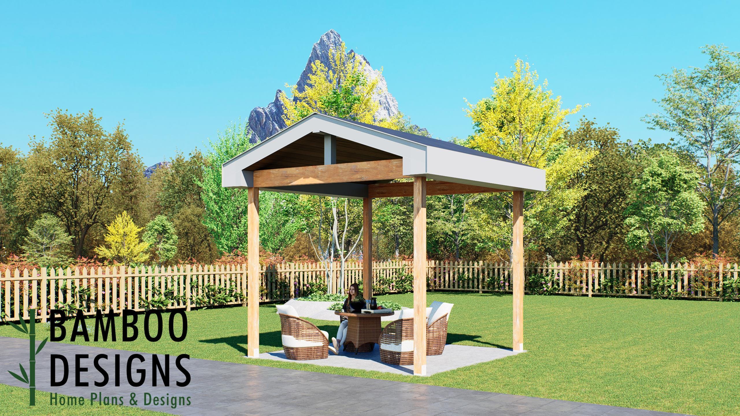Image of Fos 12x12 Pavilion Plan — A Compact Modern Backyard Escape | DIY Plans
