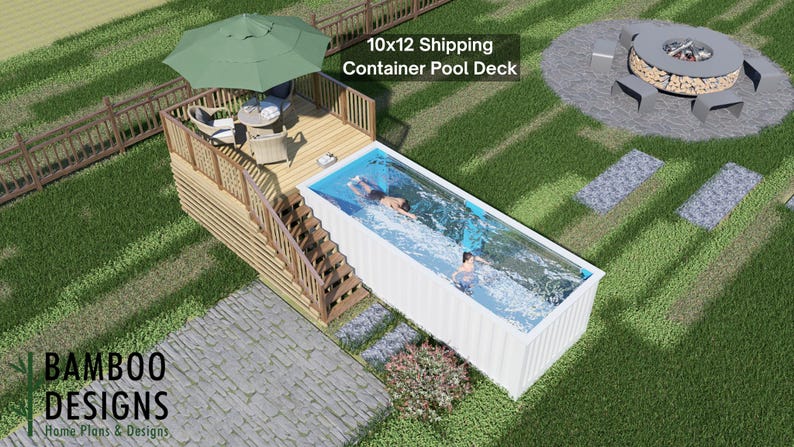 Backcountry Container Pool Deck · 10x12 plan by Bamboo Designs