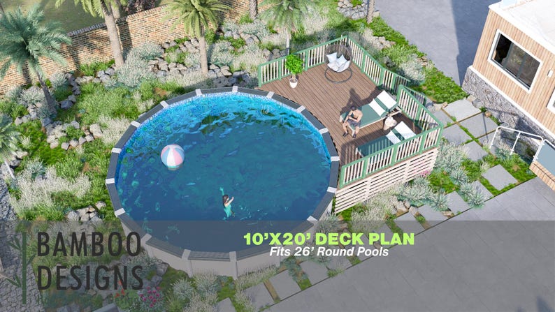 Hagrid Pool Deck · 10x20 plan by Bamboo Designs