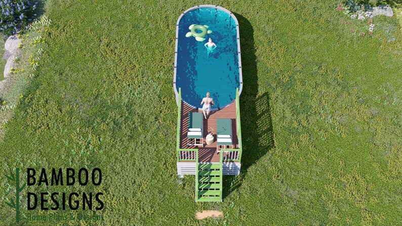 Hawk Oval Pool Deck · 10x10 plan by Bamboo Designs