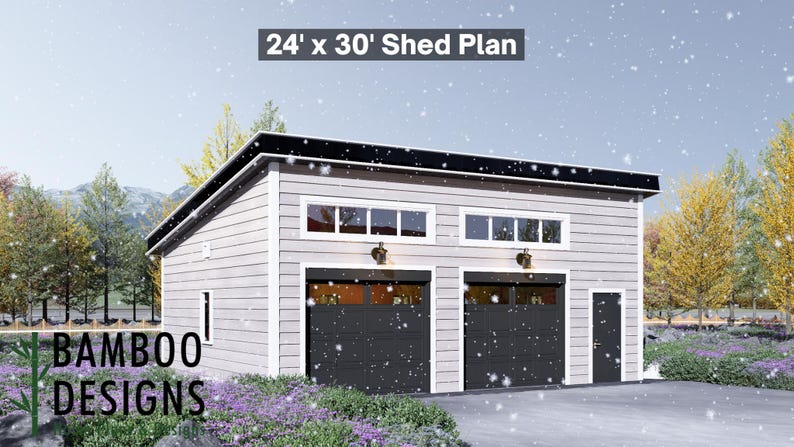 Blitz 24x30 Garage Shed plan by Bamboo Designs