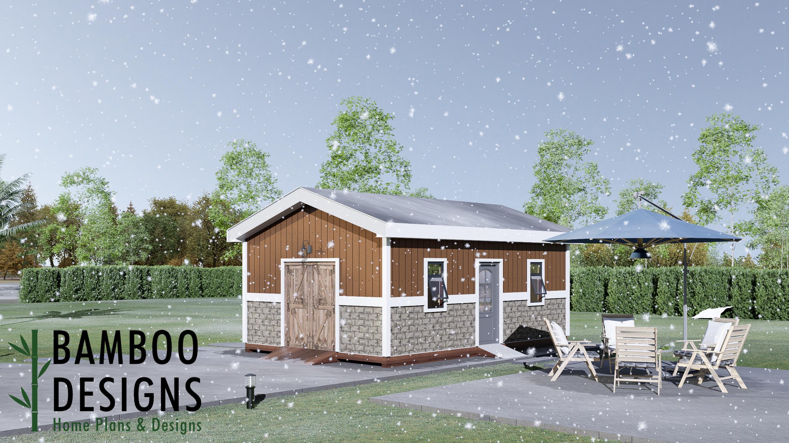Image of Edgley 16x24 Shed Plan — Spacious Gable Roof Storage & Workshop Shed | DIY Backyard Building Plans (PDF)