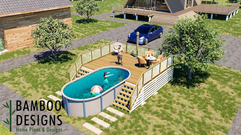 Fabinho Oval Pool Deck · 16x20 plan by Bamboo Designs