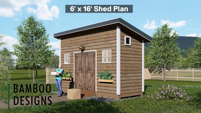 Juno 6x16 Modern Shed plan by Bamboo Designs