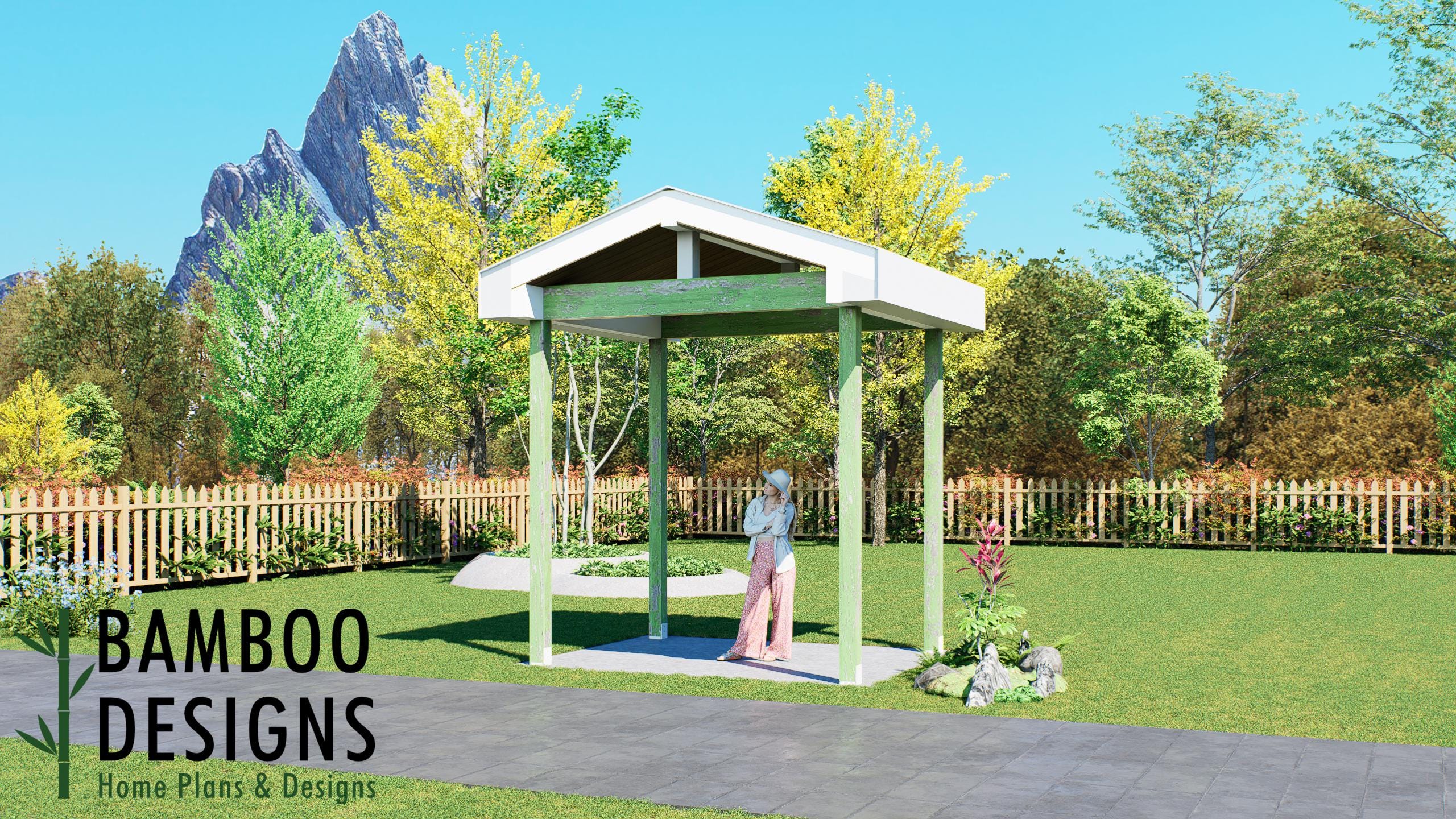 Image of Warren 10x8 Pavilion Plan – Compact Modern Backyard Pavilion | DIY Plans