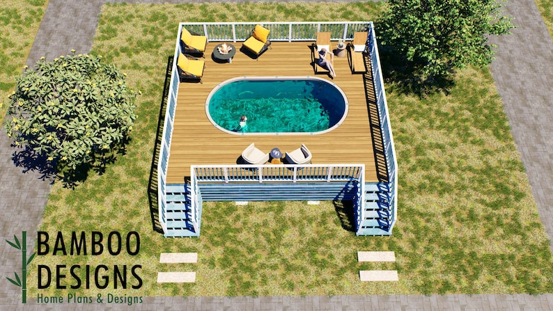 Via Romana Oval Pool Deck · 24x26 plan by Bamboo Designs