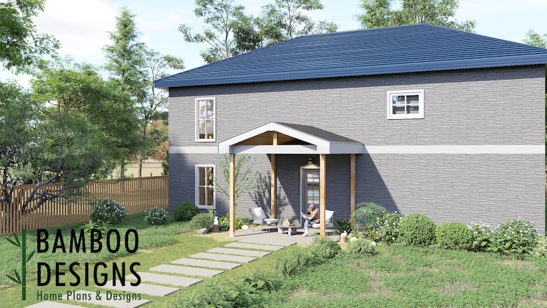 Croupier Porch Cover · 12x12 plan by Bamboo Designs