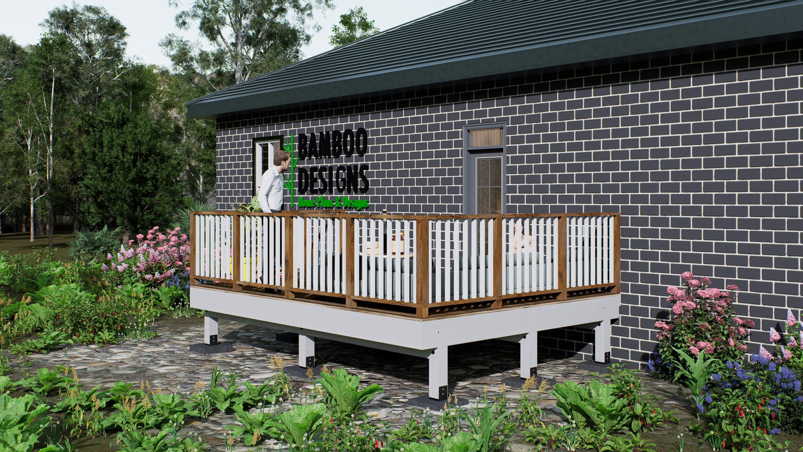 Image of Nashville Backyard Deck Plan - 12x16 Freestanding Patio Deck | DIY PDF for Outdoor Living