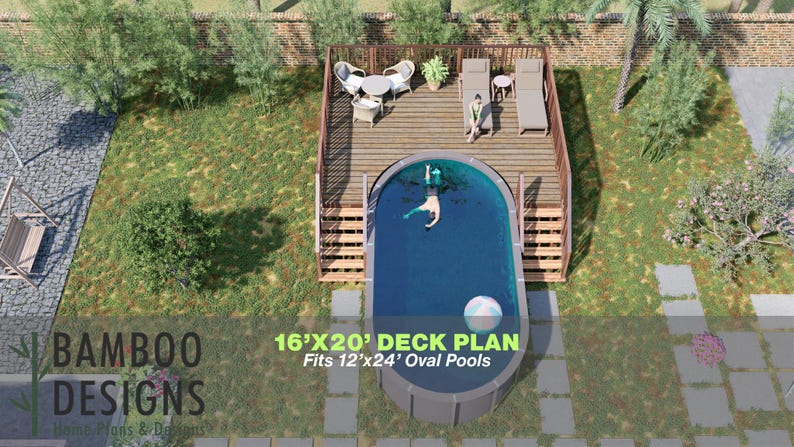 Charlotte Bay Pool Deck · 16x20 plan by Bamboo Designs