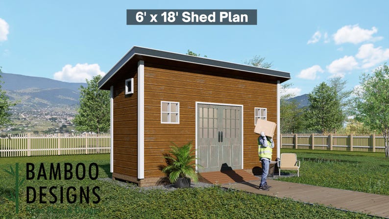 Kata 6x18 Modern Shed plan by Bamboo Designs