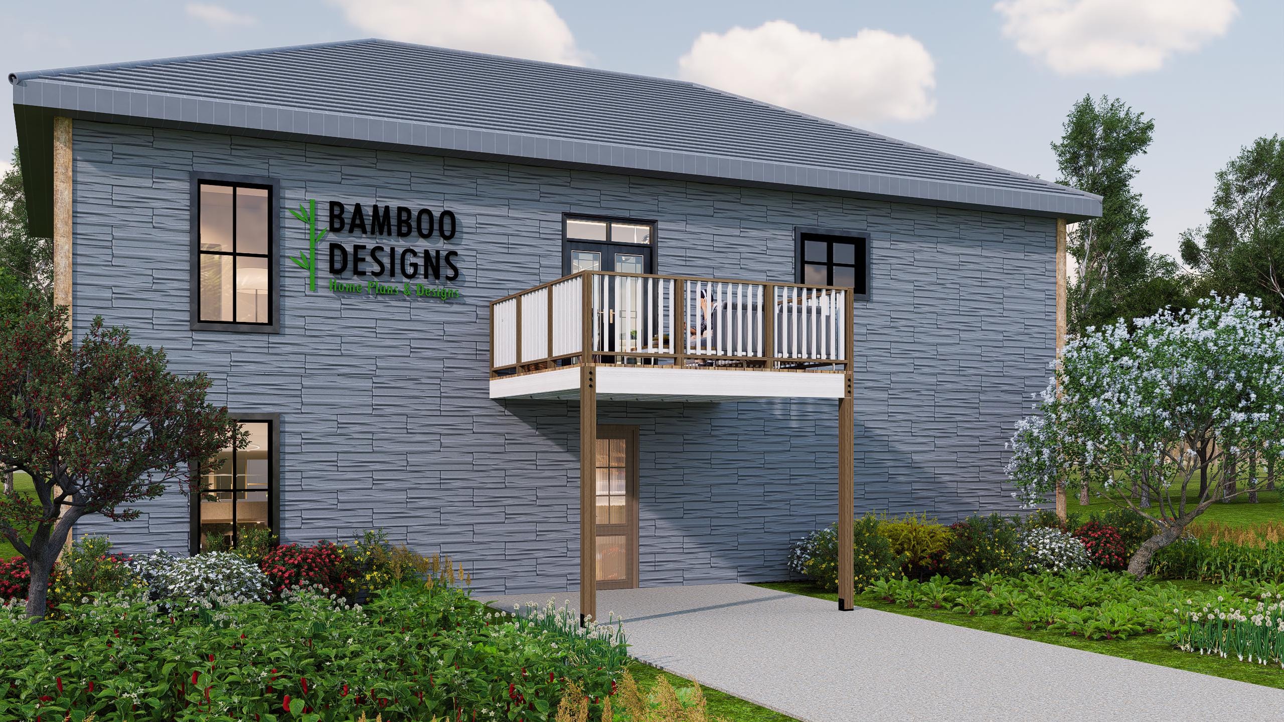 Image of Tampa 12x12 Balcony Deck Plan - Waterfront Walk-Out Balcony Design | Permit-Ready PDF & DWG