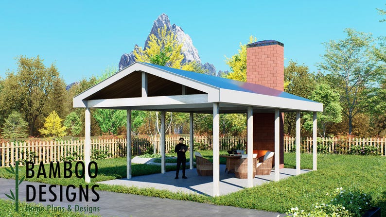 Jett 20x32 Pavilion Plan — A Modern Spacious Backyard Living Pavilion plan by Bamboo Designs