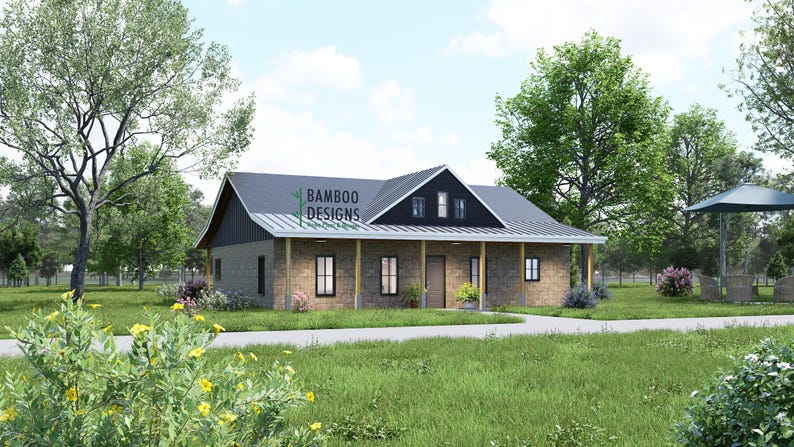 Maple Crest Tennessee Barndominium plan by Bamboo Designs