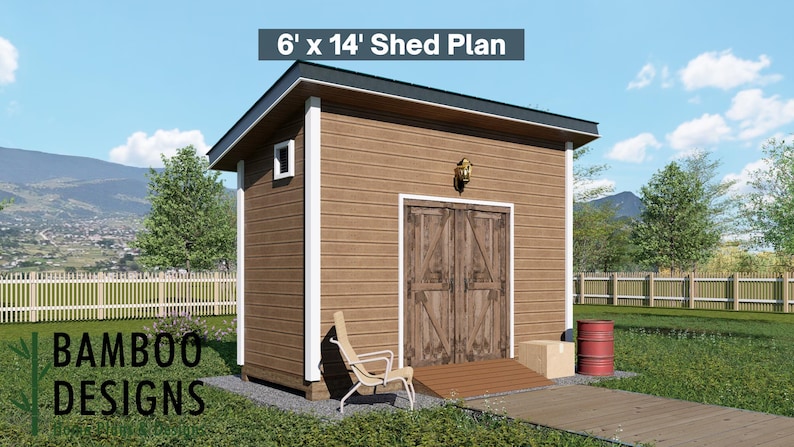 Astro 6x14 Modern Shed plan by Bamboo Designs