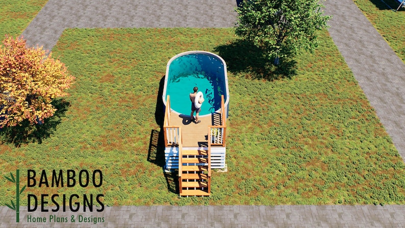 Danilo Oval Pool Deck · 6x8 plan by Bamboo Designs