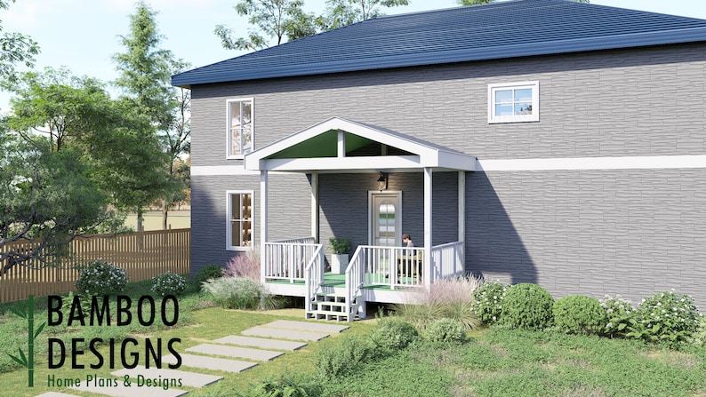 Waternoose 10x16 Gable Porch Deck plan by Bamboo Designs