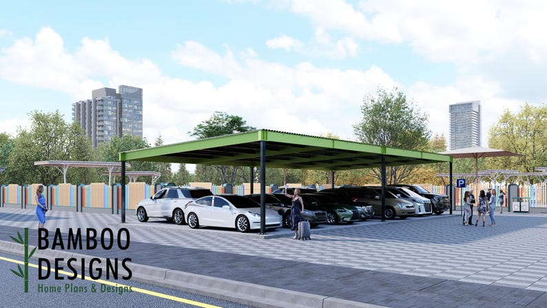 30x60 Commercial Carport plan by Bamboo Designs