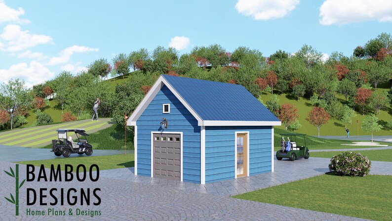 Wendale 14x18 Golf Cart Shed plan by Bamboo Designs