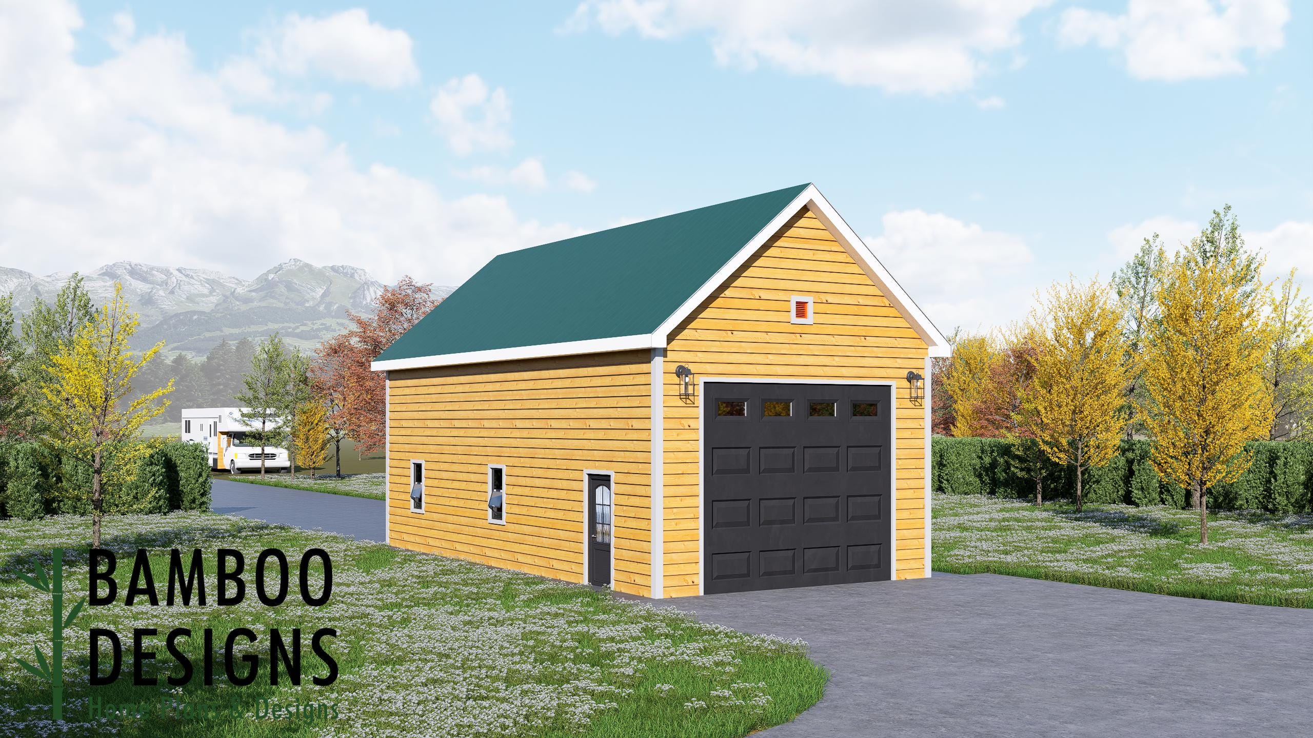 Image of Claude 20x40 RV Garage Shed Plan - Spacious Storage Meets Clean Modern Design