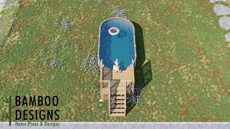 Carlin Oval Pool Deck · 6x8 plan by Bamboo Designs