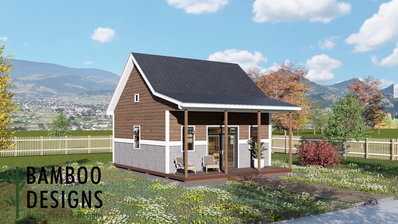 Hunter 20x20 Porch Shed plan by Bamboo Designs