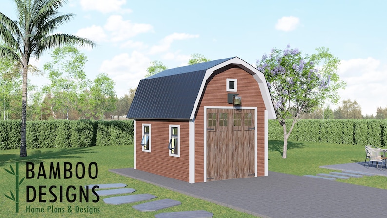 Curtis Gambrel Garage · 12x16 plan by Bamboo Designs