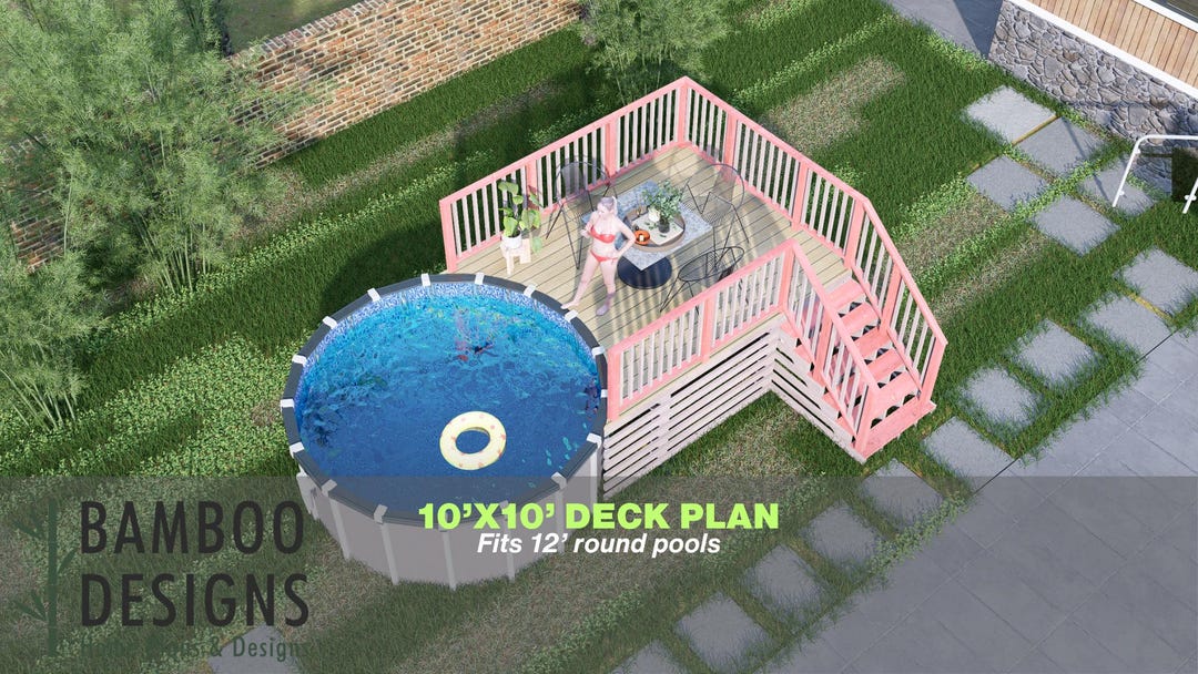Elena Circle Pool Deck Plan – 10x10 Above-ground Pool Deck With ...