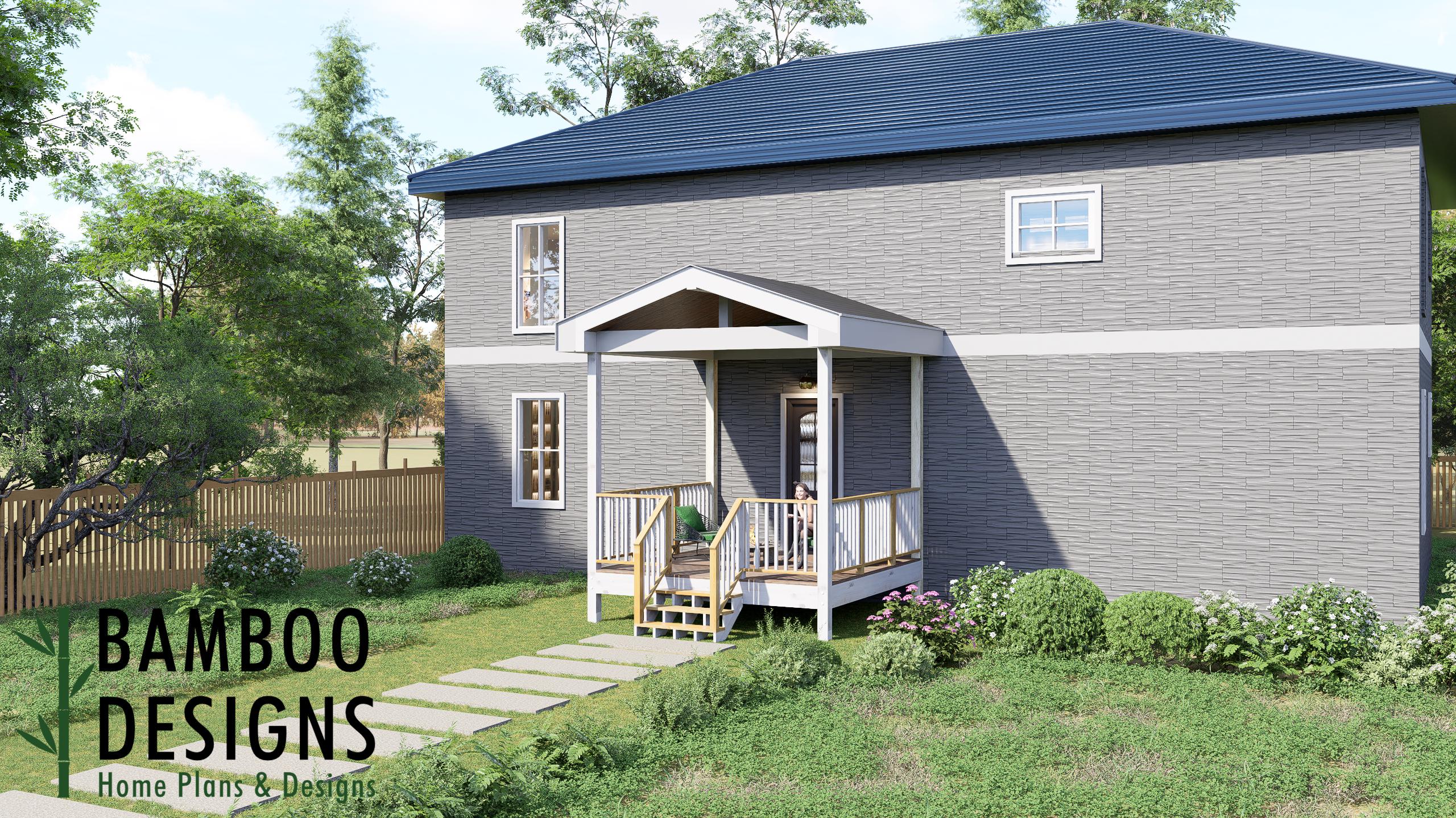 Image of Worthington 12x12 Deck Plan - Cozy Gable Roof Porch Deck for Backyard Living | DIY PDF Plans