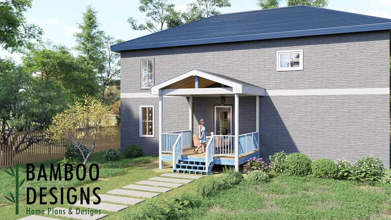 Boo 12x14 Deck with Gable Porch plan by Bamboo Designs