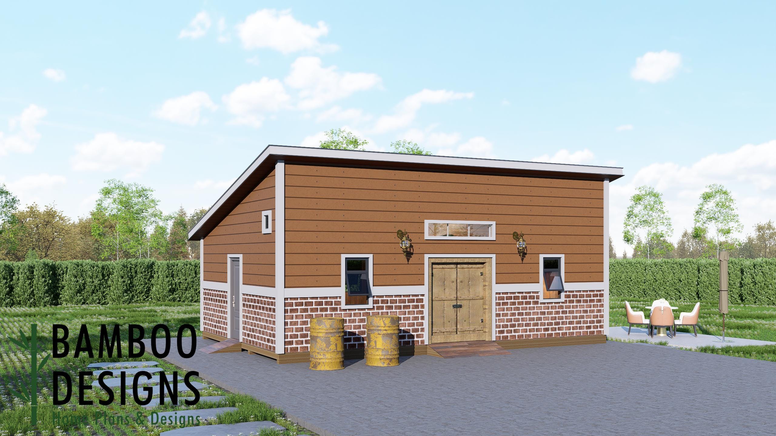 Image of Lark - 20x30 Modern Monoslope Roof Shed | Spacious Backyard Studio, Workshop & Multi-Purpose Building