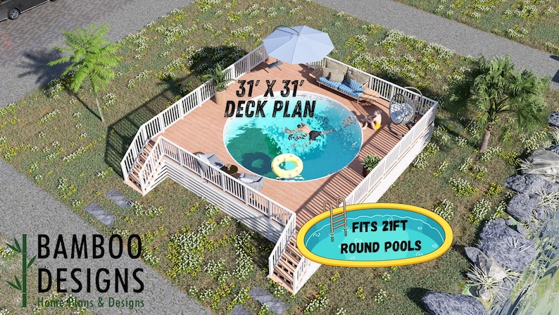 Green Valley Circle Pool Deck · 31x31 plan by Bamboo Designs