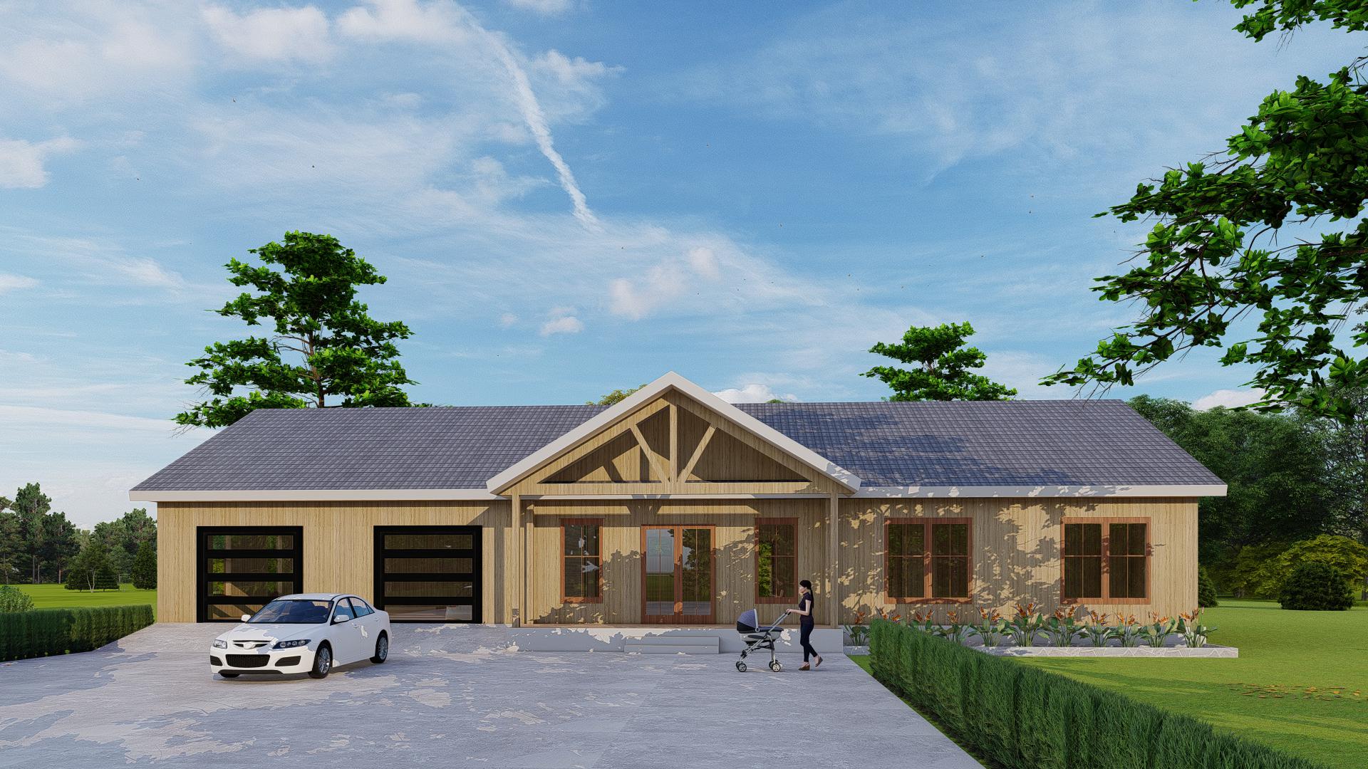 Image of Hickory Ridge Arkansas Barndominium - Barndominium Plans | Simple Modern Farmhouse Design Blueprint - DWG & PDF